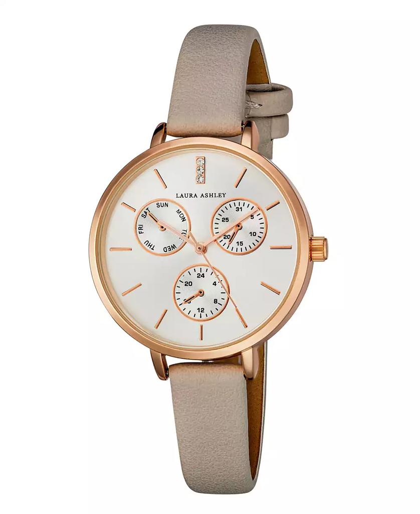 Laura Ashley Women's Chrono Dial Gray Polyurethane Strap Watch 36mm