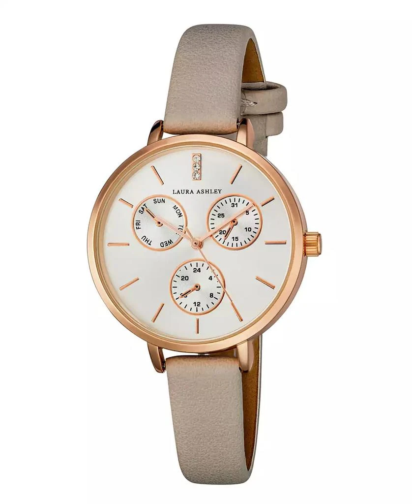 Laura Ashley Women's Chrono Dial Gray Polyurethane Strap Watch 36mm 1