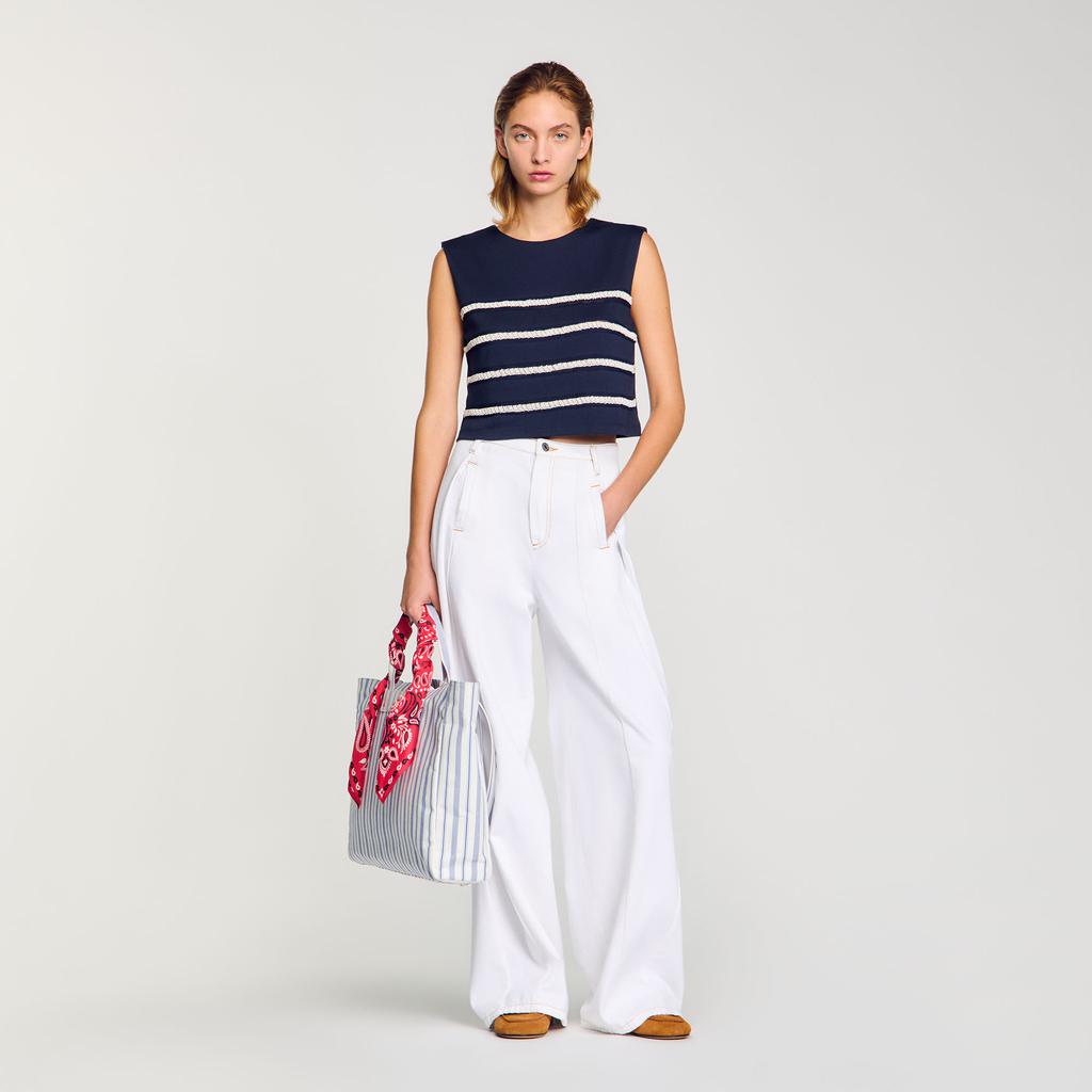 Sandro Sleeveless striped T-shirt