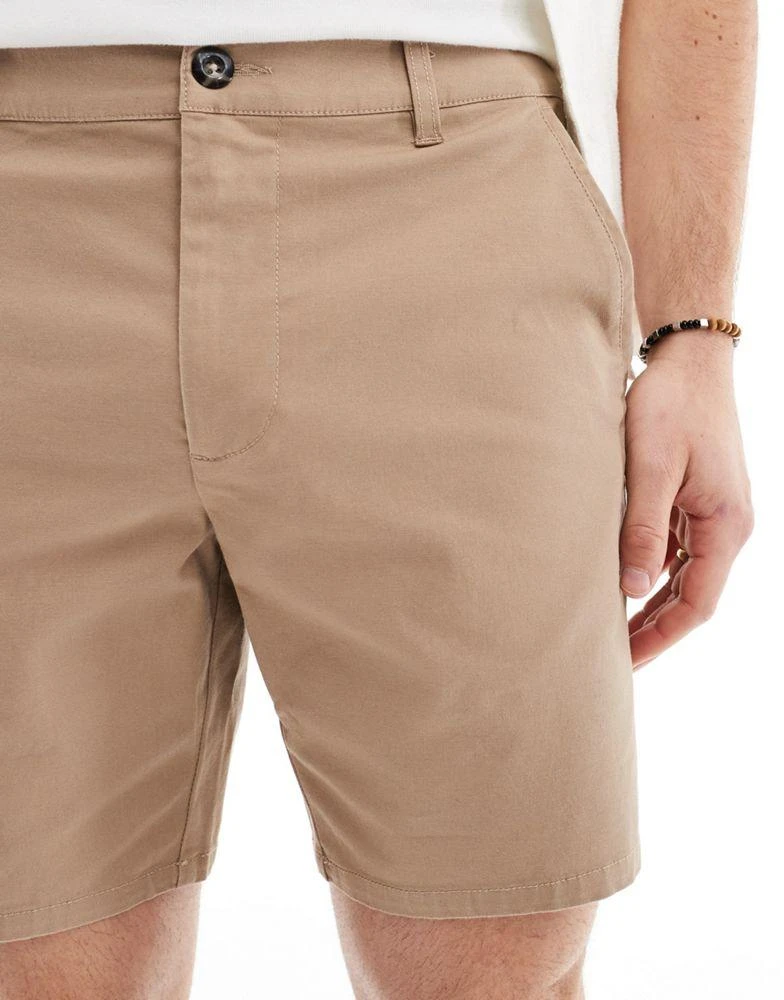 ASOS ASOS DESIGN skinny chino shorts in stone 5