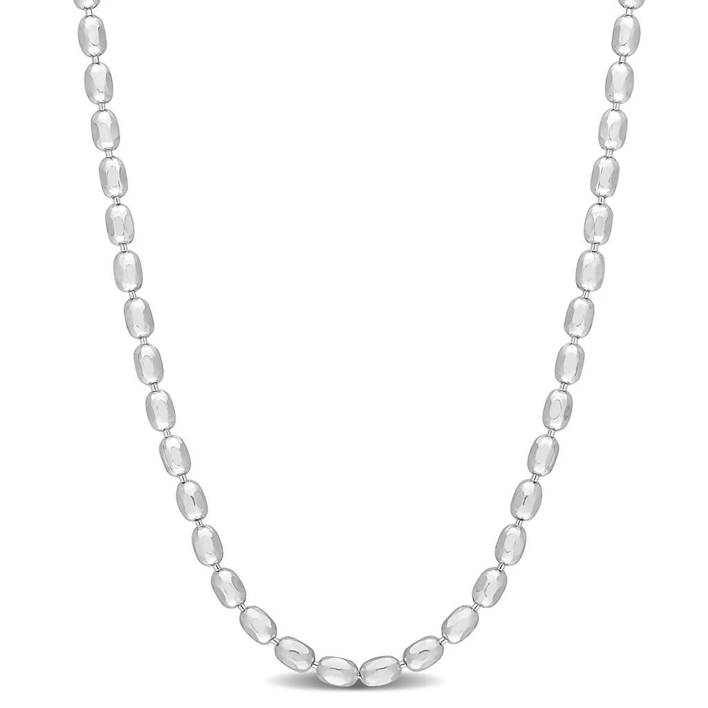Mimi & Max Oval Ball Chain Necklace in Sterling Silver - 16 in 1