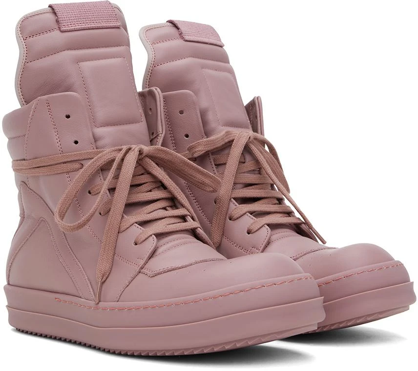 Rick Owens Pink Geobasket Sneakers 4