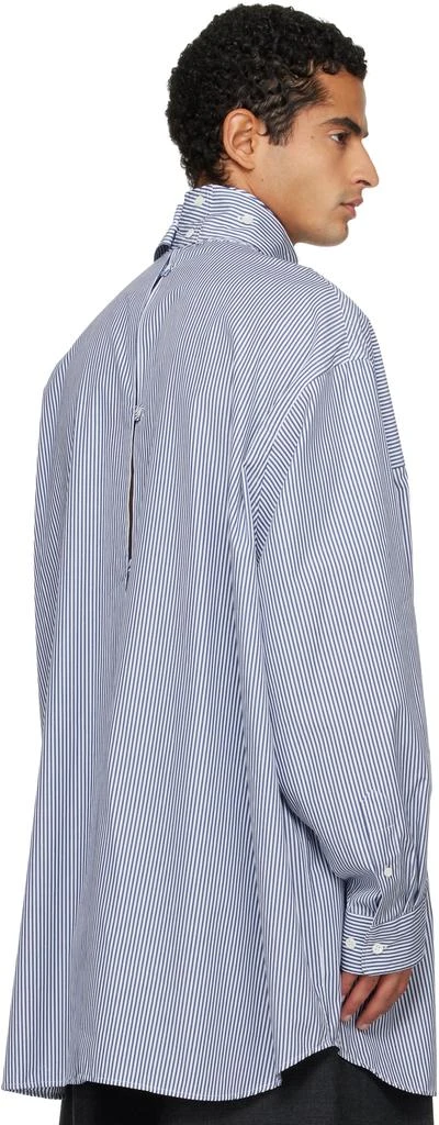 Dries Van Noten Blue 
White Striped Shirt 3