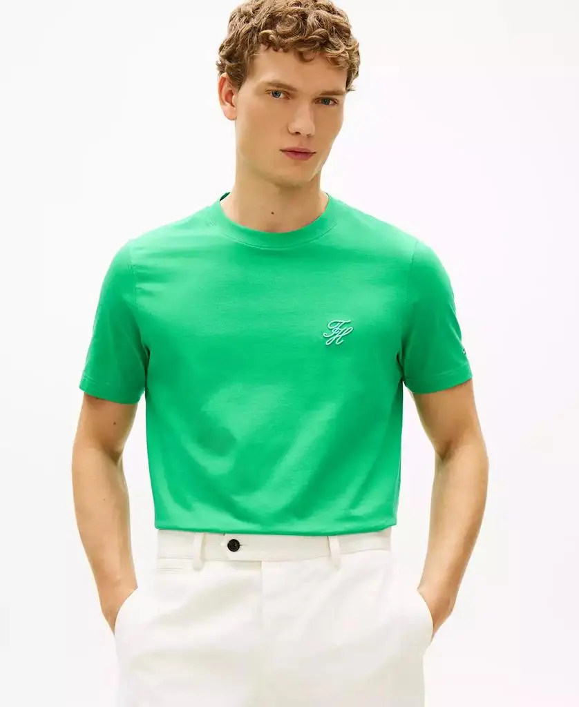 Tommy Hilfiger Men's TH Script Embroidered Monogram Crewneck T-Shirt