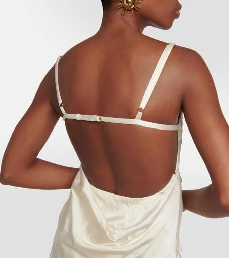 Jacquemus La Saudade Brodée satin slip dress 6
