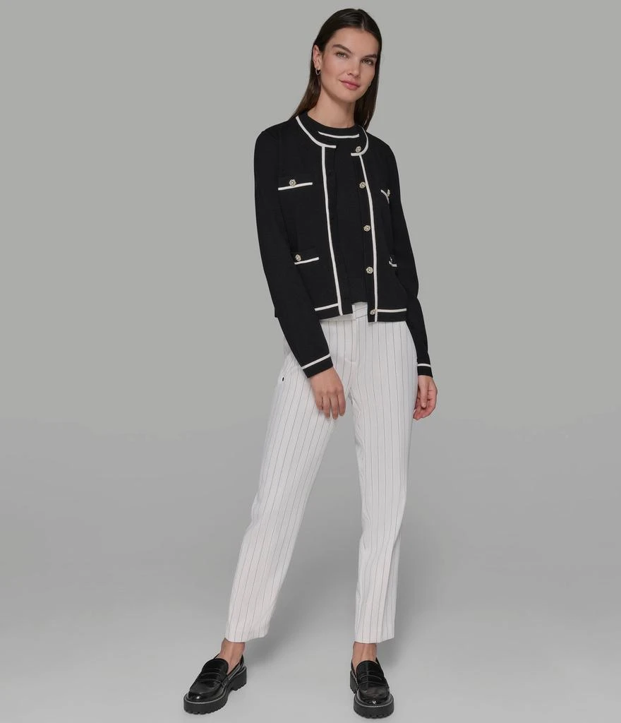 Karl Lagerfeld Paris CROPPED CARDIGAN WITH CONTRAST PIPING 4