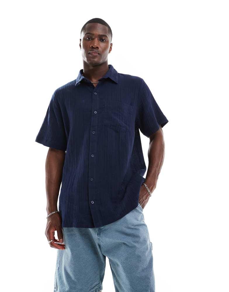 Brave Soul Brave Soul short sleeve shirt in navy