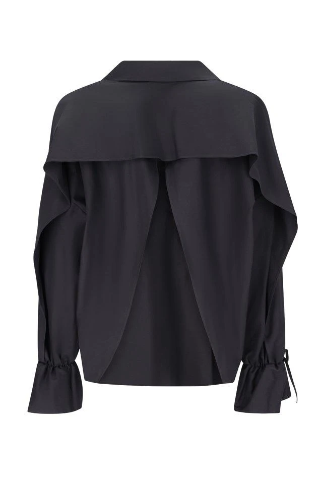 BLUMARINE Blumarine Tied-Cuff Polo-Neck Poplin Blouse 2