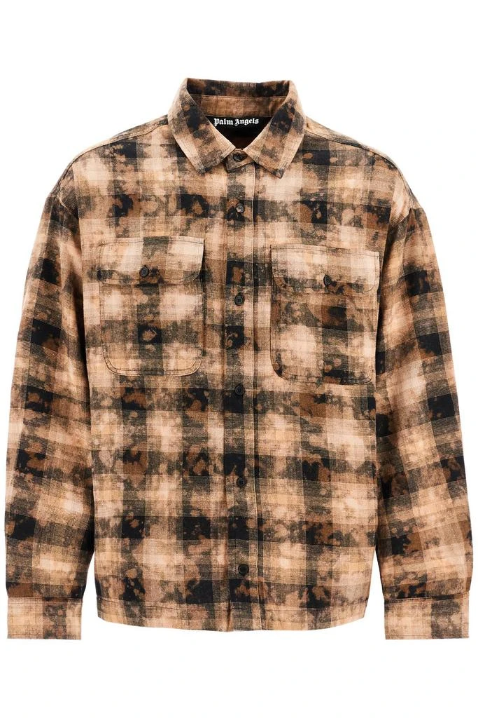 Palm Angels 'flannel shirt with curved logo 1
