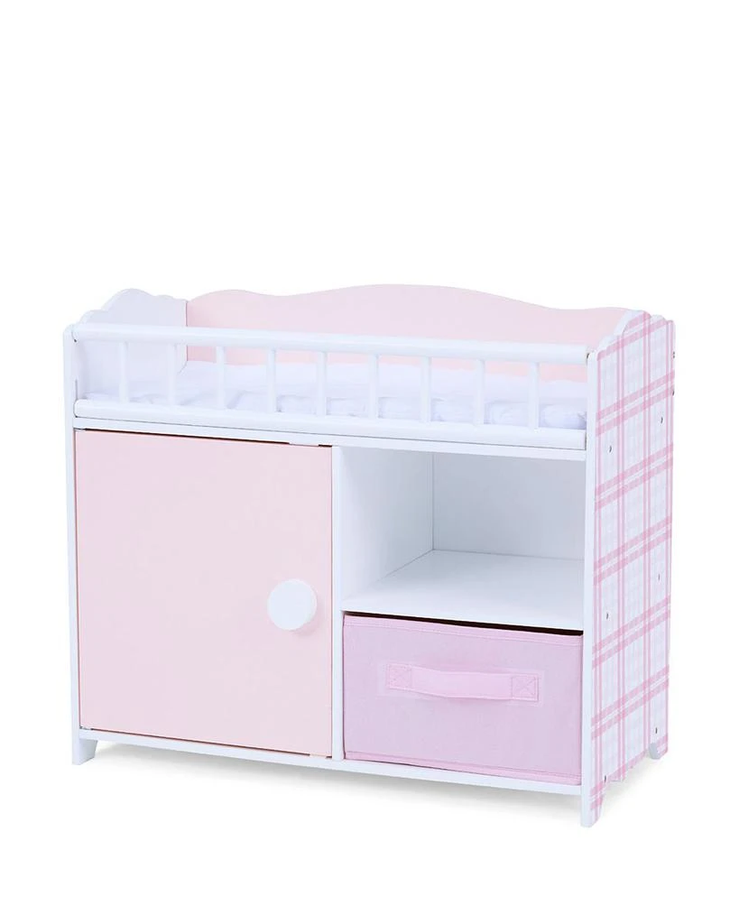 Teamson Olivia
s Little World by Kids Aurora Princess Pink Plaid Baby Doll Bed with Accessories Pink - Ages 3-7 8