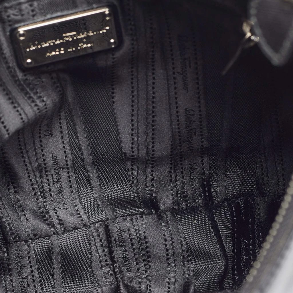 Salvatore Ferragamo Salvatore Ferragamo Black Leather Gancini Romana Hobo 7