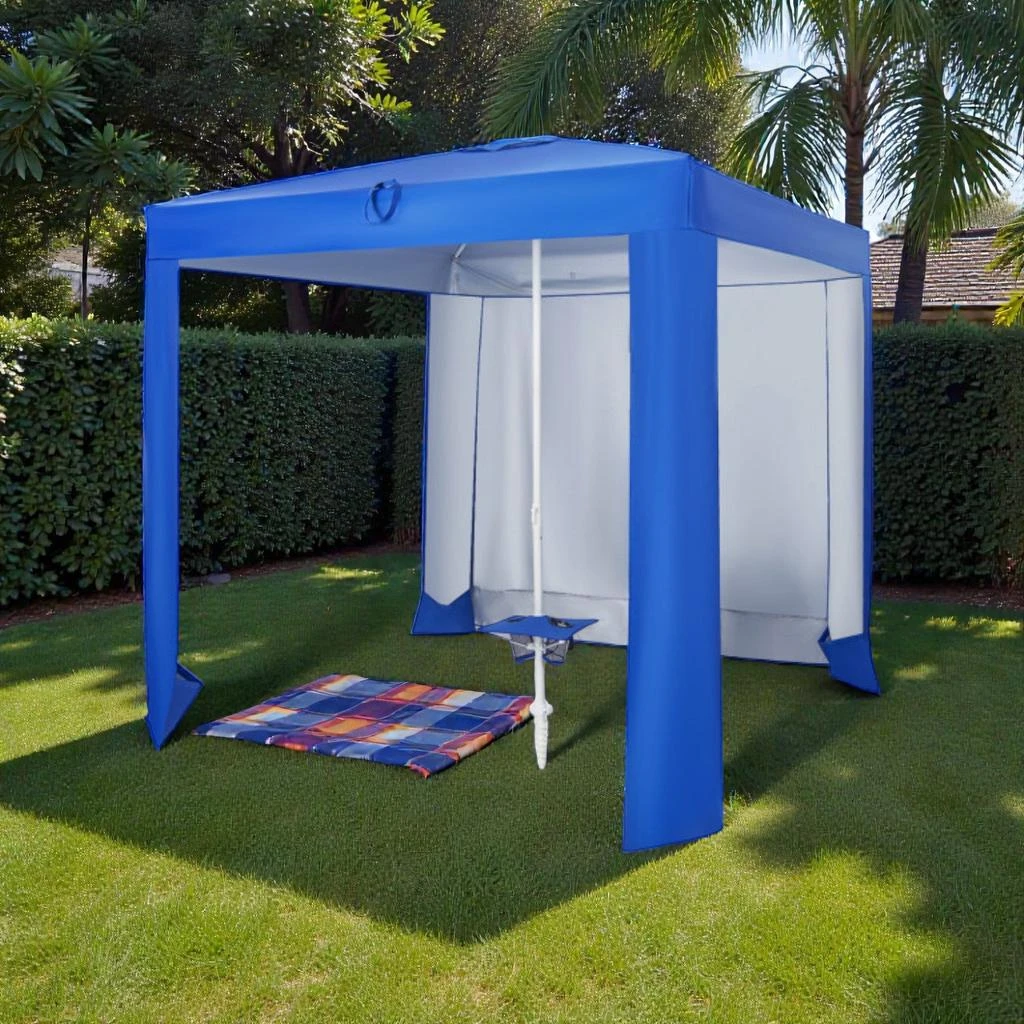 Hivvago Outdoor Canopy Shelter with Adjustable Sidewall and Collapsible Table for Beach Trips