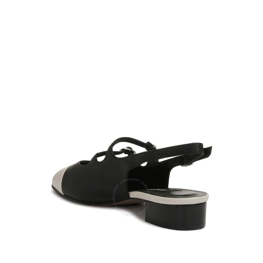 Carel Ladies Black / Beige Abricot Flats With 20 mm Heel