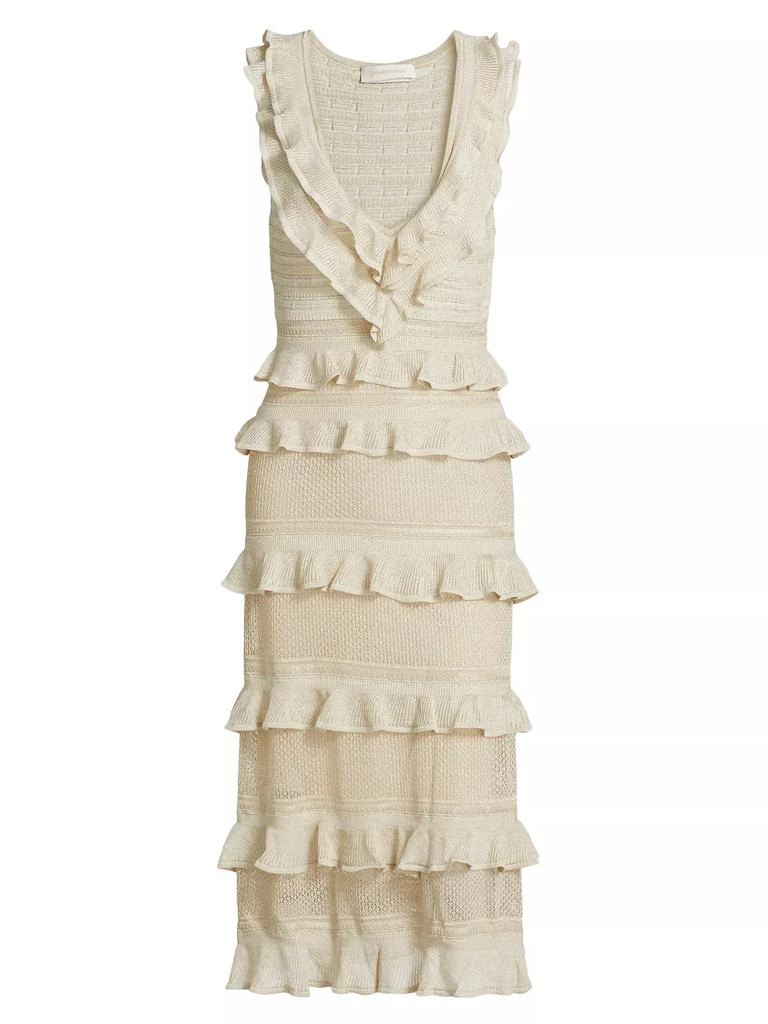 Zimmermann Crush Frilled V-Neck Midi-Dress 1
