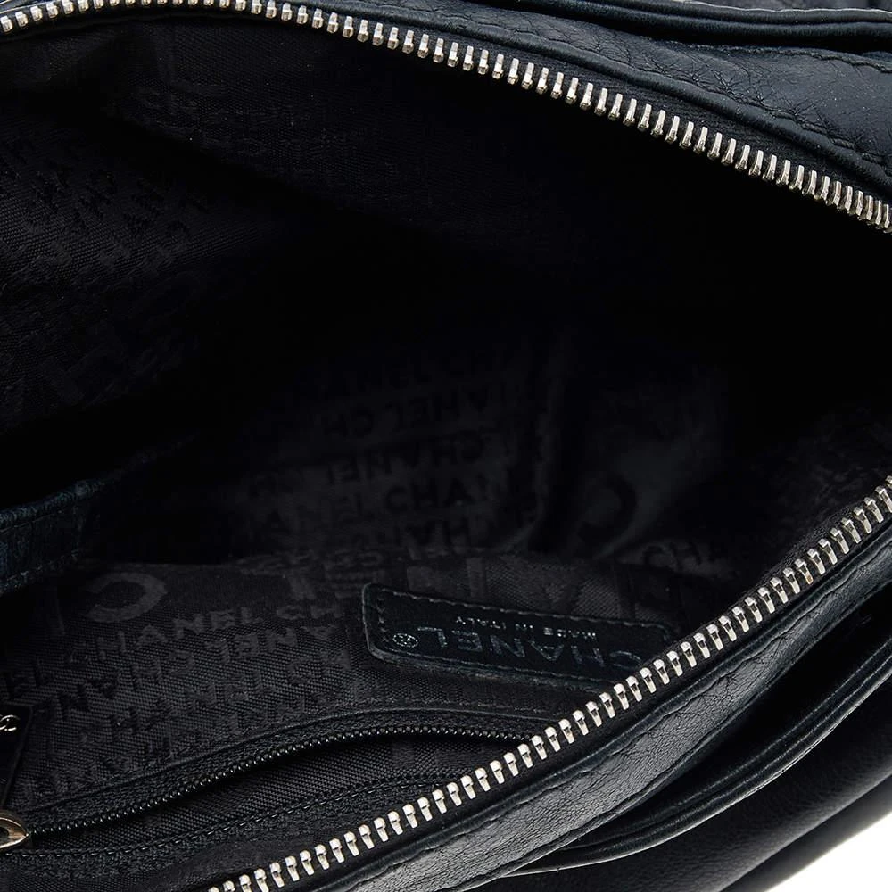 Chanel Chanel Black Leather Accordion Zipper Bag 7