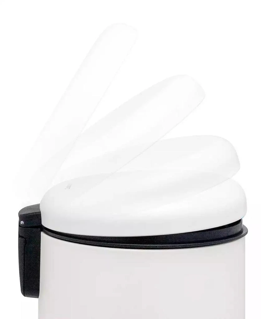 QualiaZero 6L / 1.6 Gal + 6L / 1.6 Gal Round Stainless Steel Step Can Combo - Matte White 4