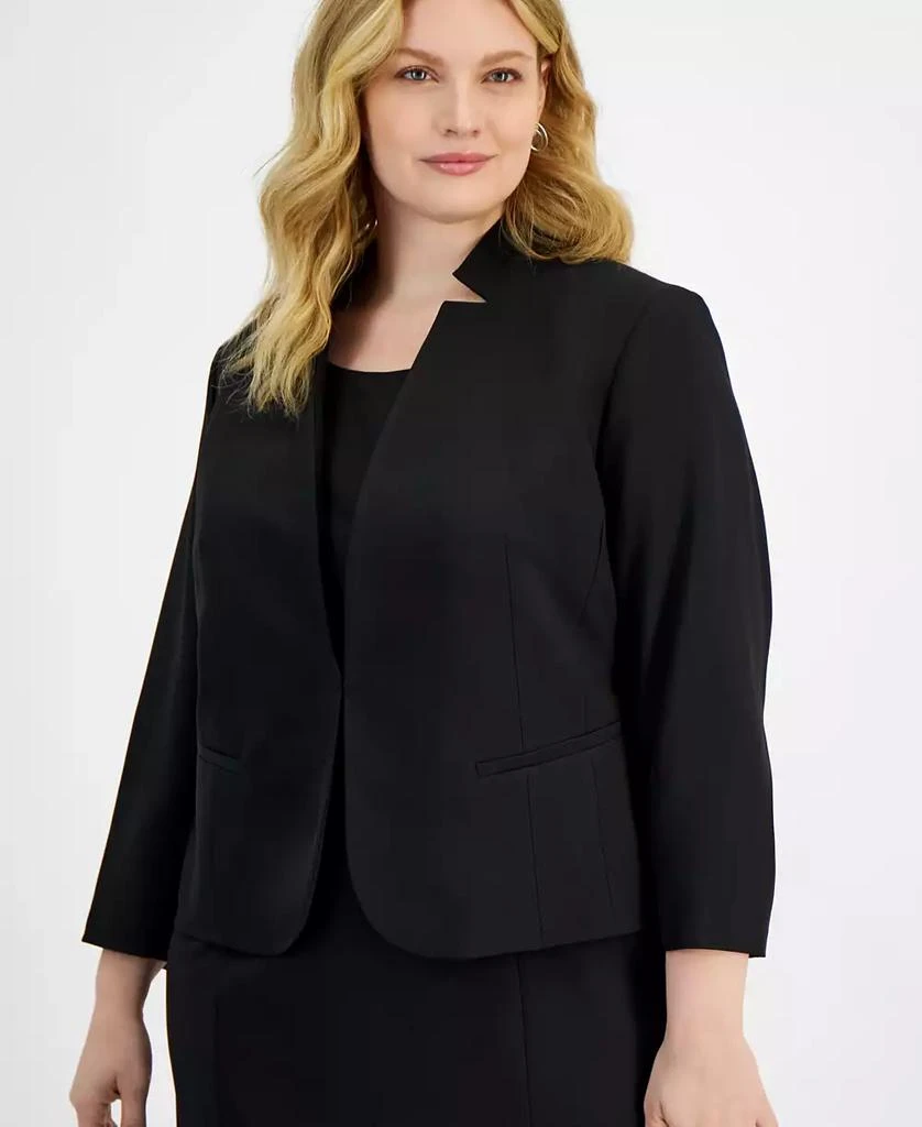 Le Suit Plus Size Cutout Kissing Jacket & Sheath Dress Suit 3