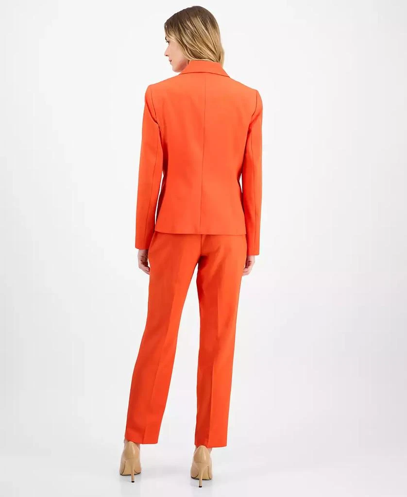 Le Suit Women
s Crepe One-Button Straight-Leg Pantsuit Set, Regular 
Petite 2