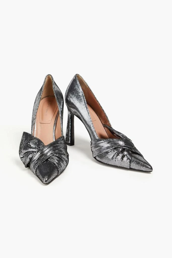 Alberta Ferretti Metallic snake-effect leather pumps 2