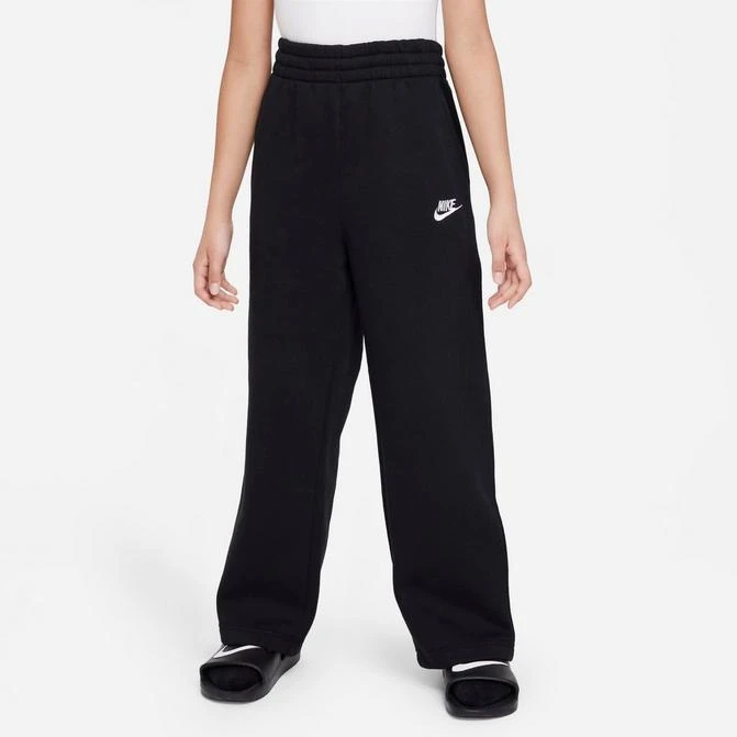 NIKE Girls' Nike Sportswear Club Fleece Wide-Leg Pants 1