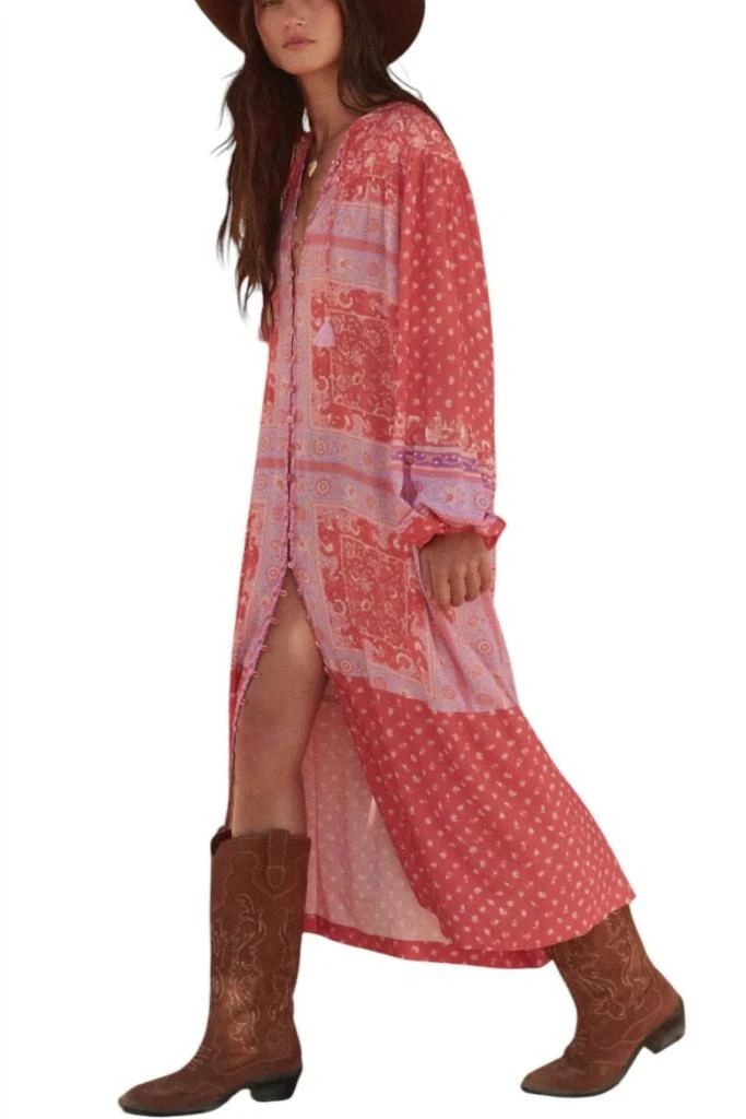 SPELL Sunshine Bandit Button Through Dress In Cayenne 2