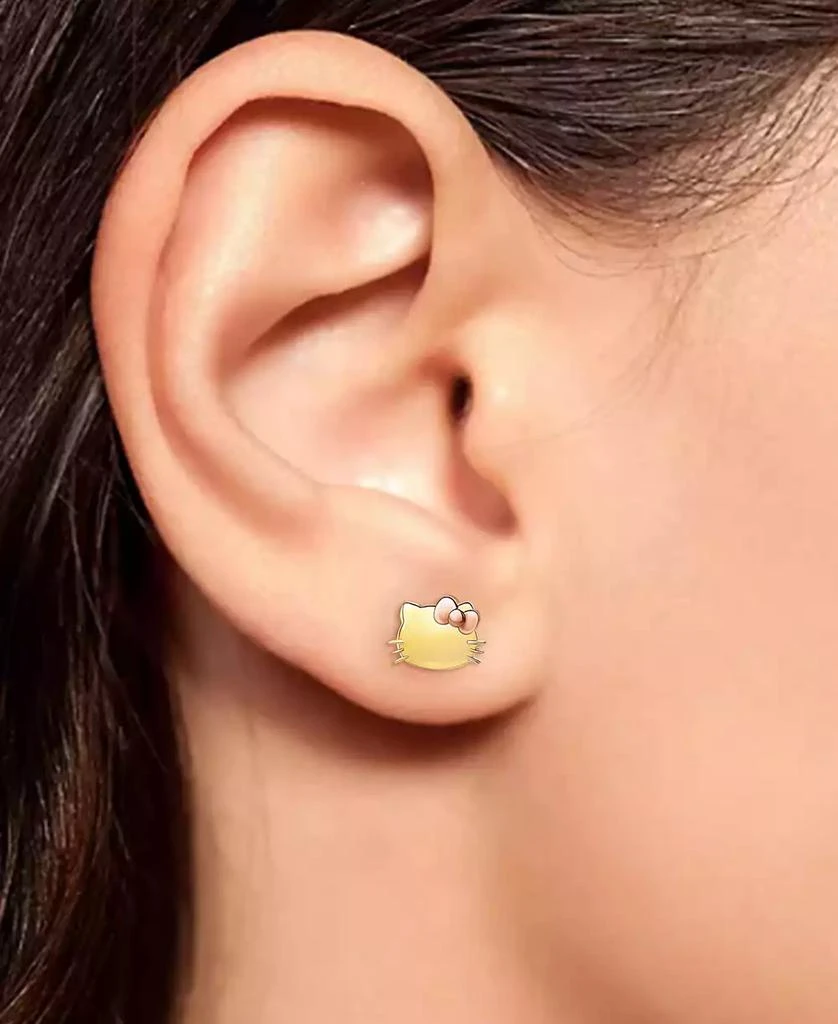 Macy's Hello Kitty Stud Earrings 10K Yellow & Rose Gold 2