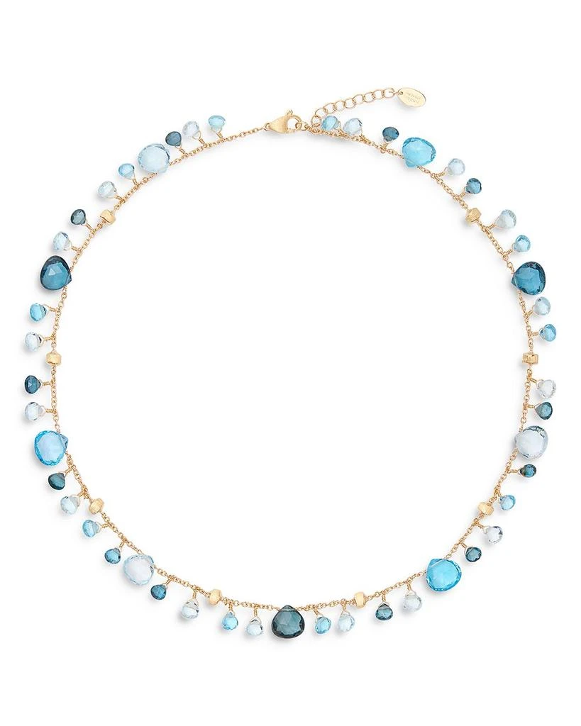 Marco Bicego 18K Yellow Gold Paradise Topaz London Blue & Swiss Blue Topaz Dangling Collar Necklace, 16.5-18" 1