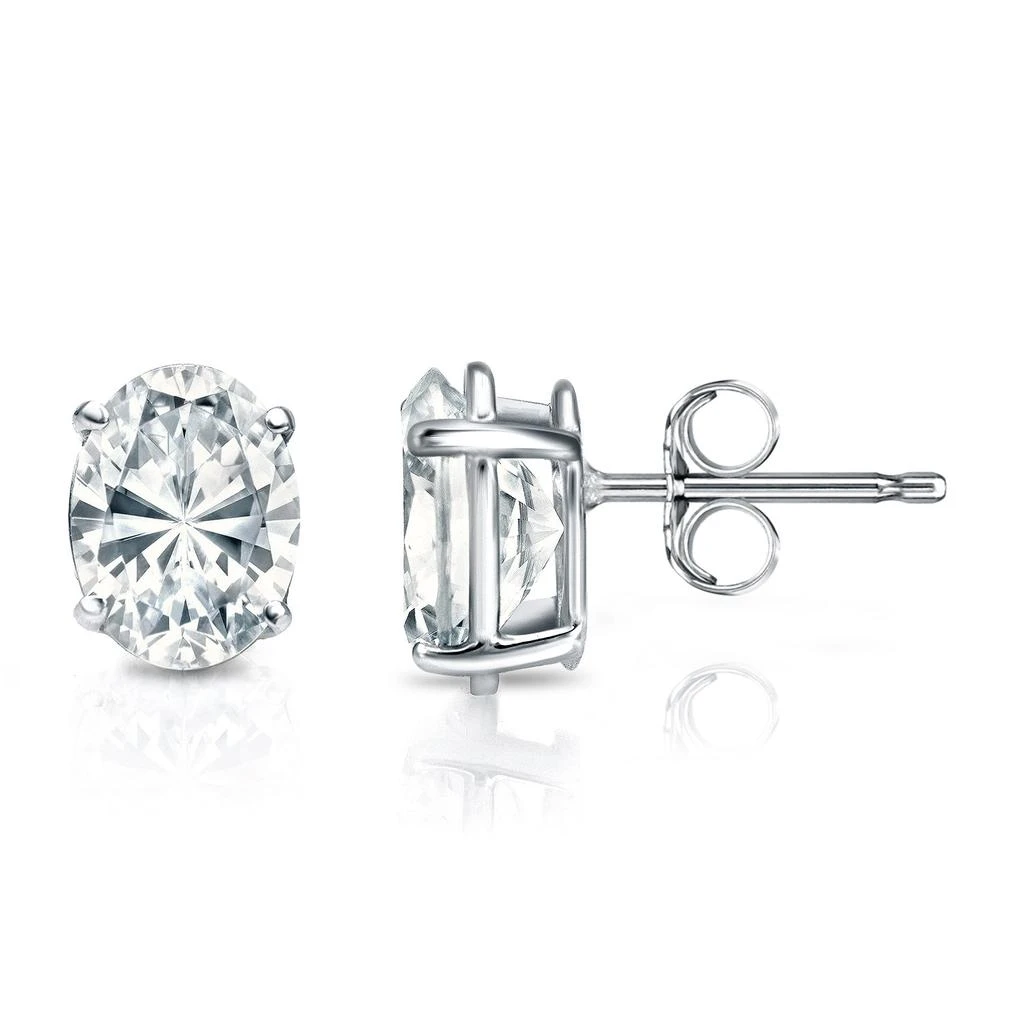 Sabrina Designs Lab Grown Diamonds 14K Gold Lab Grown Diamond Oval 4-Prong Basket Stud Earrings 3 cttw 4