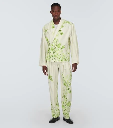 King & Tuckfield Floral belted straight pants 2