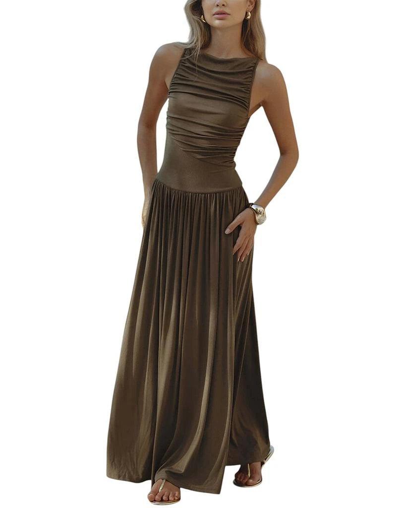 chinese dress ladies Slate Grey Full Moon Dress
