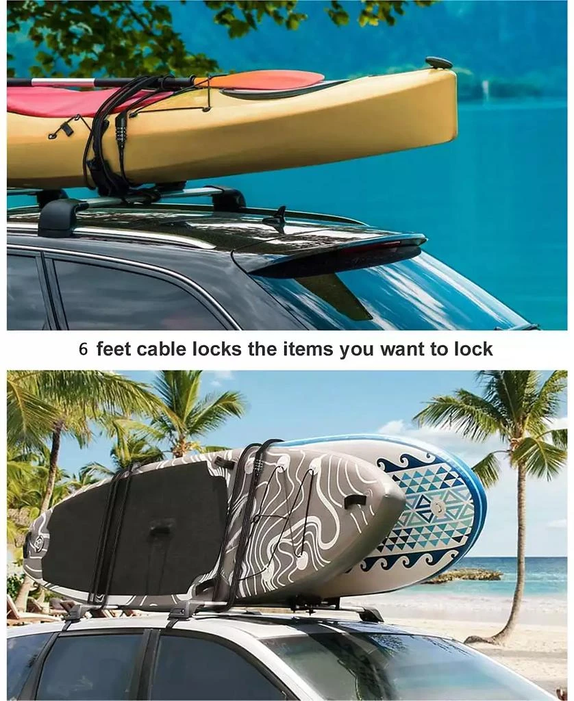 Urbanmax Bike Lock, Extra Long Straight Cable Lock 6ft with Resettable Combination, Unique Male Narrow Designed to Especially Suitable for Kayak, Scooter and Paddle Boards Canoe Jet Ski 7