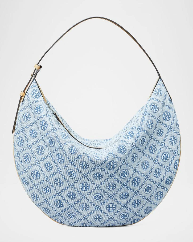 Tory Burch T Monogram Denim Hobo Bag 1