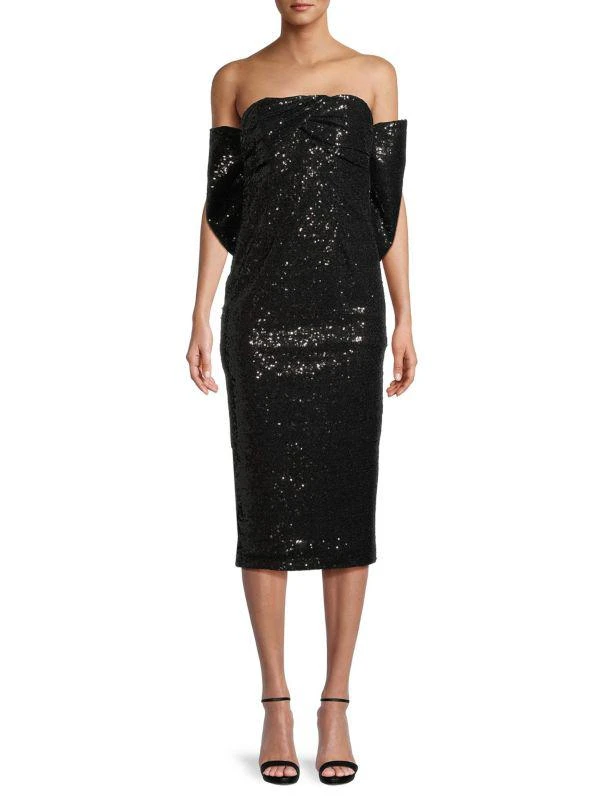 Alice by Temperley Loulou Sequined Bow-Back Midi-Dress 1