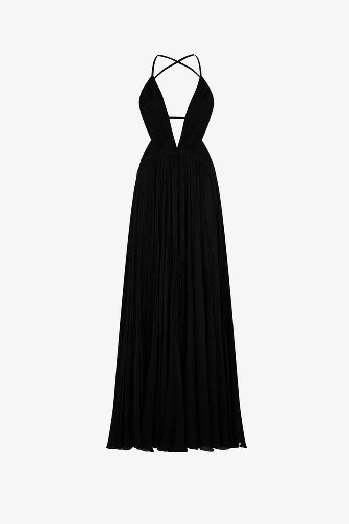 chinese dress ladies Roberto Cavalli Royal Blue Fitted Maxi Dress Lace Shoulder Insert