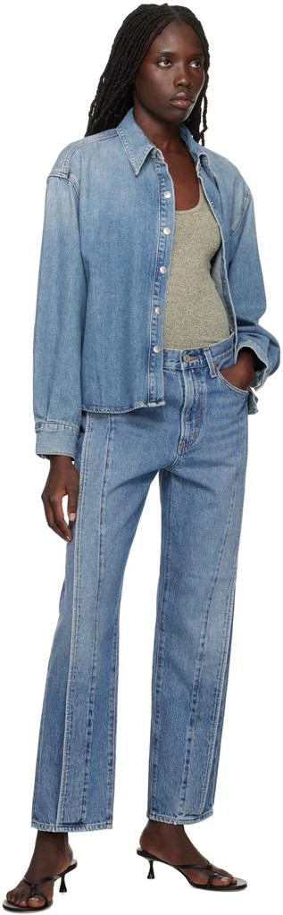 AGOLDE Blue Aiden High Low Denim Shirt 4