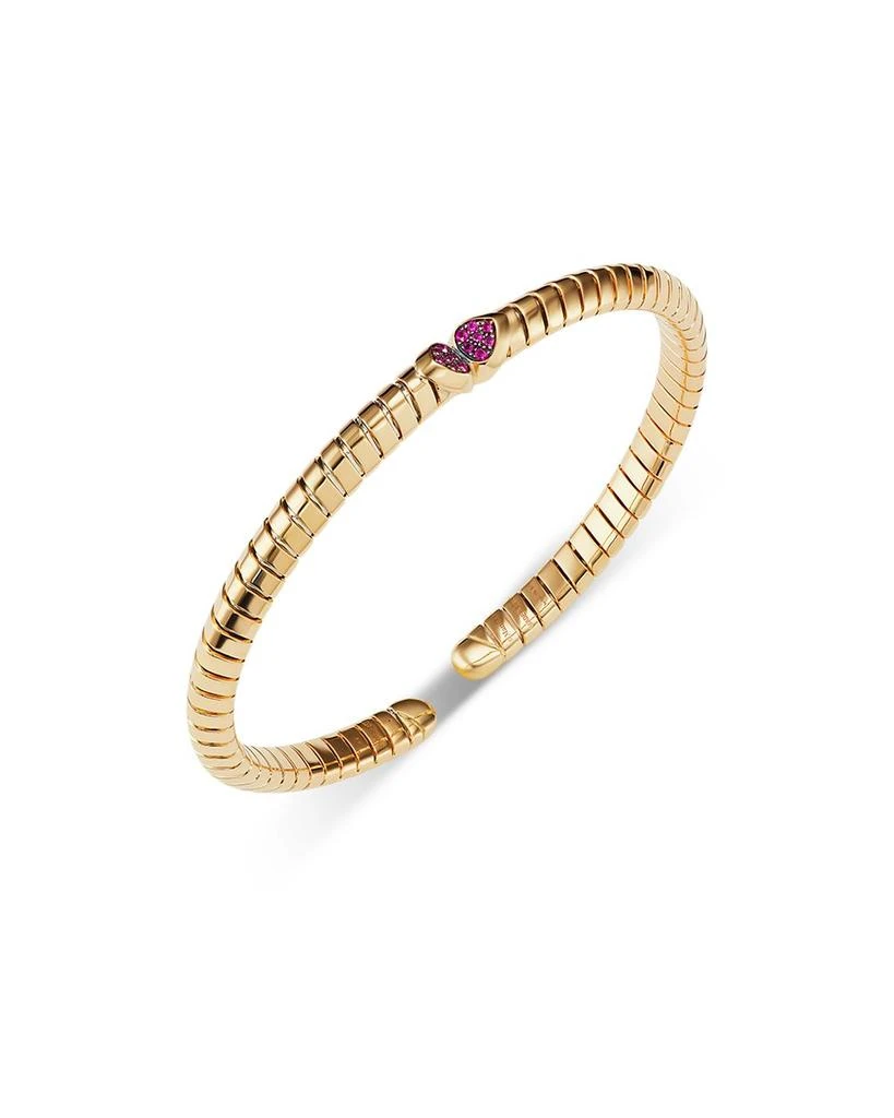 MARINA 18K Yellow Gold Trisolina Ruby Bangle Bracelet 1