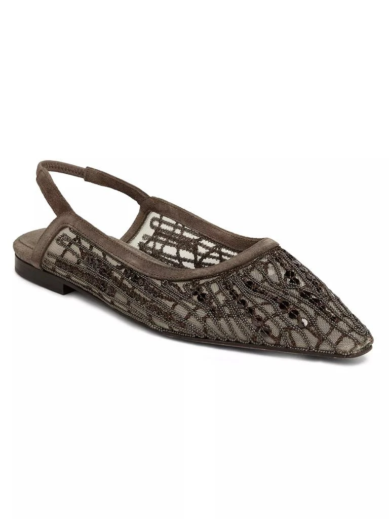Brunello Cucinelli Monili & Sequin- Embellished Slingback Ballet Flats 2