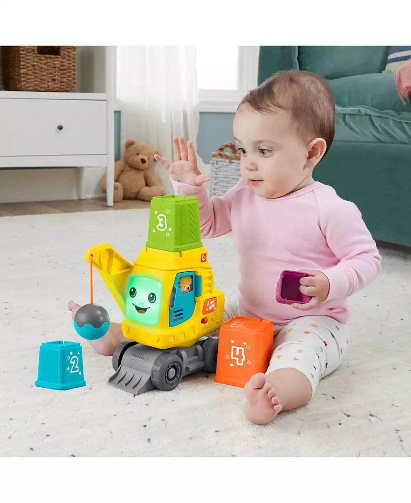 Fisher Price Count and Stack Crane Baby and Toddler Learning Toy with Blocks, Lights and Sounds 6