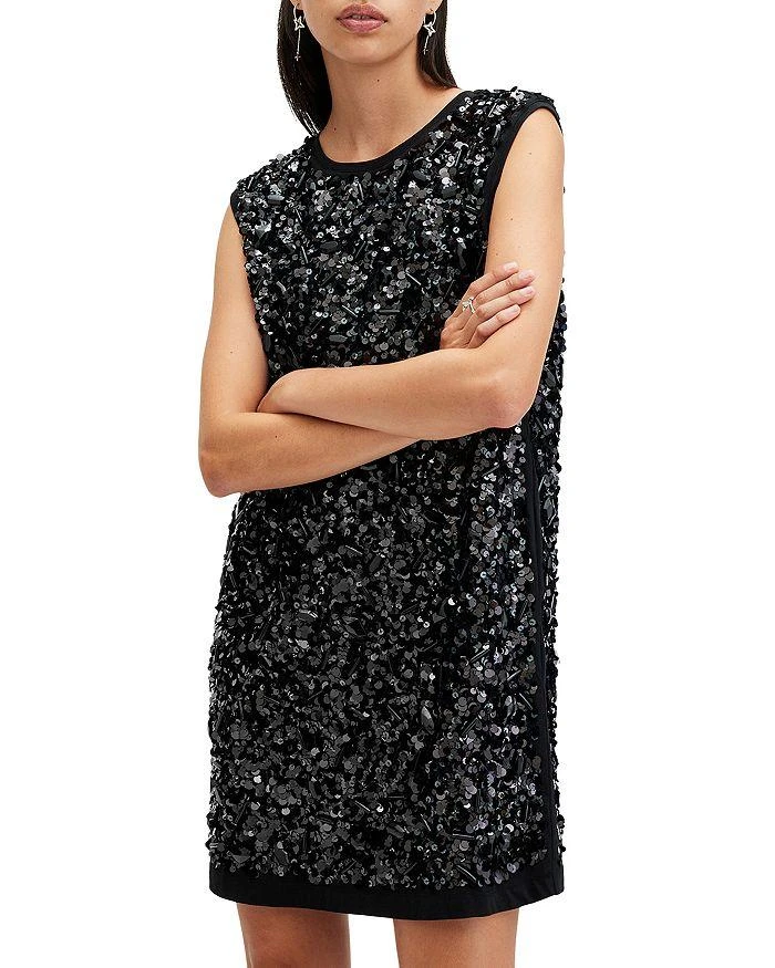ALL SAINTS Ilia Bead Embellished Mini Dress 1