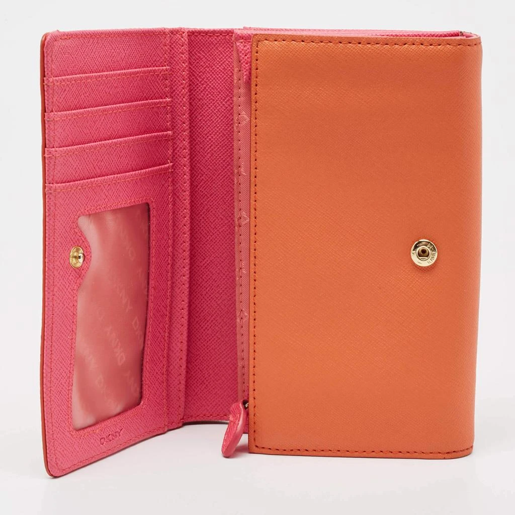 DKNY Dkny Orang/Pink Leather French Flap Wallet 2
