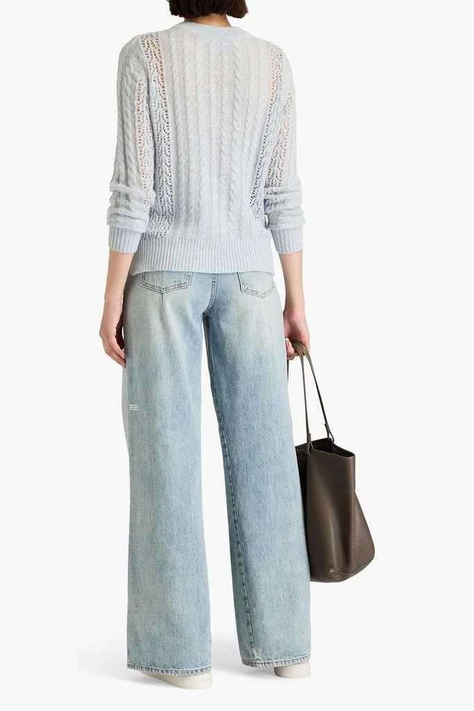 Autumn Cashmere Cable and pointelle-knit cashmere sweater 3