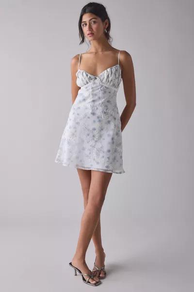 Kiss The Sky Kiss The Sky Floral Lace Tie-Front Slip Mini Dress