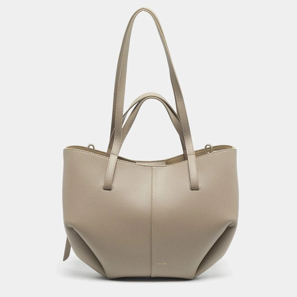Polène Polène Grey Leather Mini Cyme Tote 1