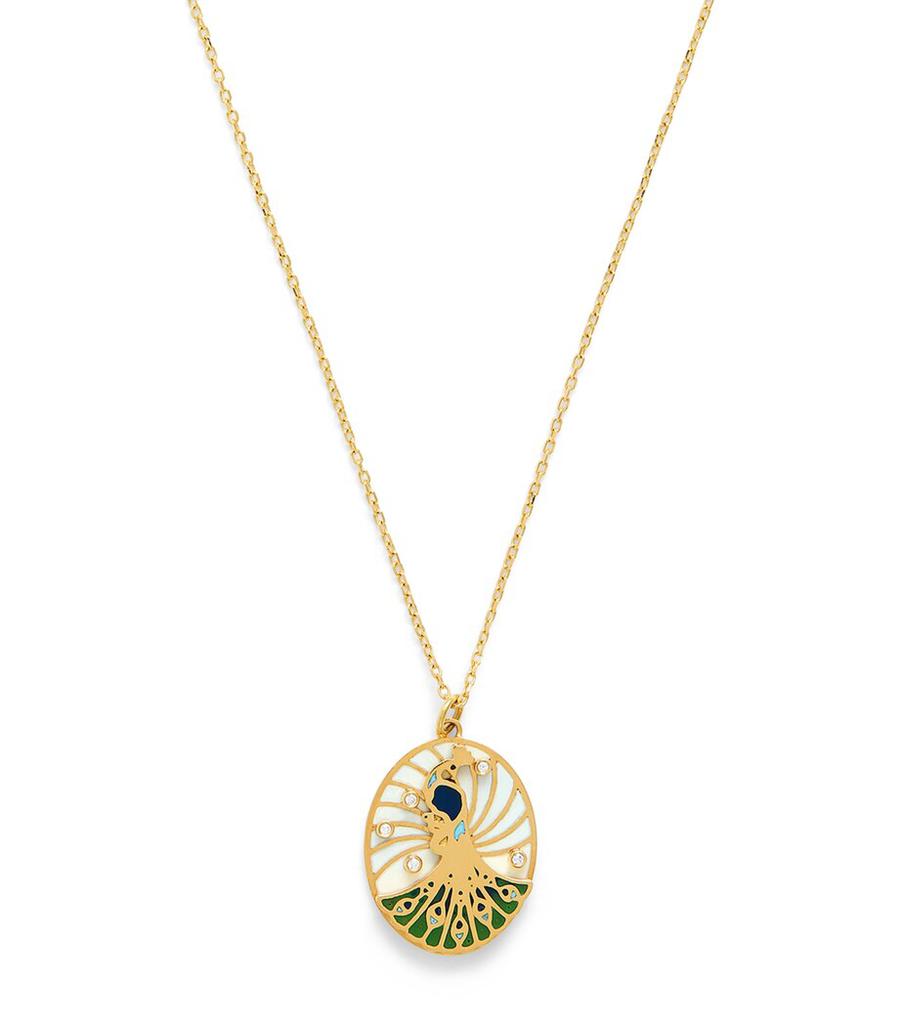 L'ATELIER NAWBAR Yellow Gold and Diamond Rich Kitsch Peacock Necklace