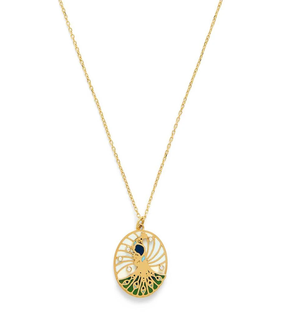 L'ATELIER NAWBAR Yellow Gold and Diamond Rich Kitsch Peacock Necklace 1