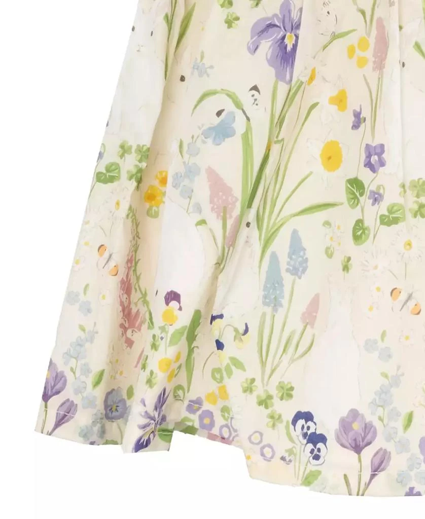 Rare Editions Baby Girl Printed Floral Bunny Cotton Dress 4
