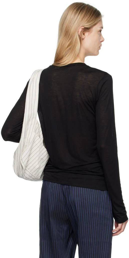 Baserange Black Bamboo Lyocell Long Sleeve T-Shirt 3