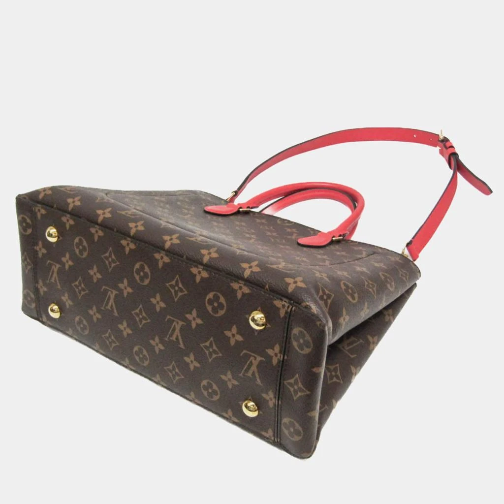 Louis Vuitton Louis Vuitton Brown/Red Monogram Canvas Flower Tote Bag 7