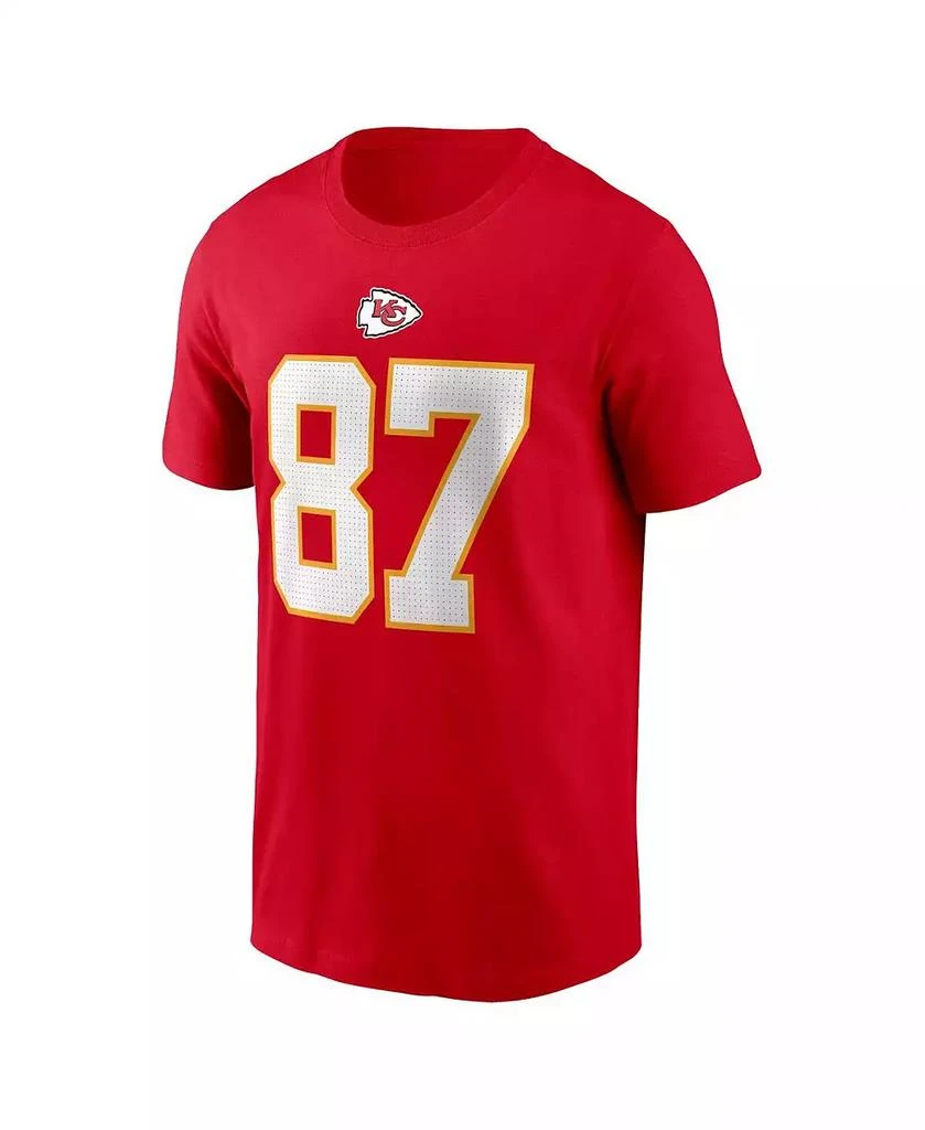 NIKE Men's Travis Kelce Red Kansas City Chiefs Player Name and Number T-shirt 2