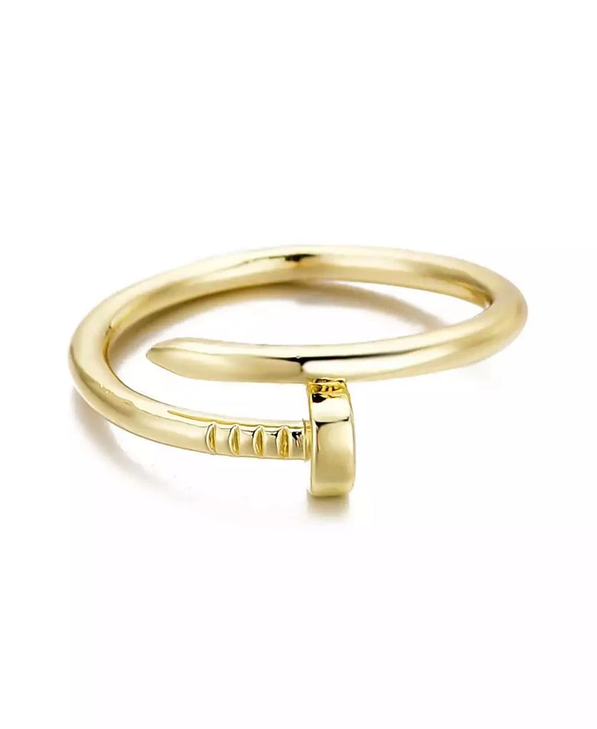 ADORNIA Gold Plated Nail Ring